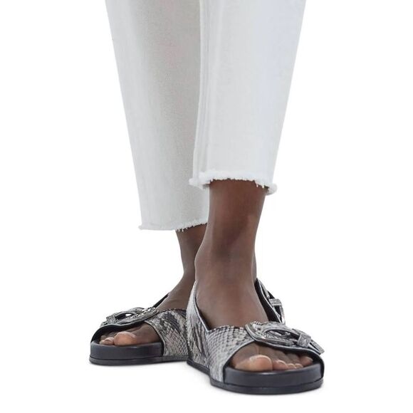 THE KOOPLES SNAKE PRINT BUCKLE LEATHER SLIDE SANDAL NIB 36 - Picture 5 of 12